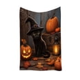 thumbnail image 2 of Halloween Throw Blanket Cute Ghost Pumpkin Double Sided Extra Thick & Soft for Sofa Couch Bed Travel Halloween Decorations by MPOISVA, 2 of 8