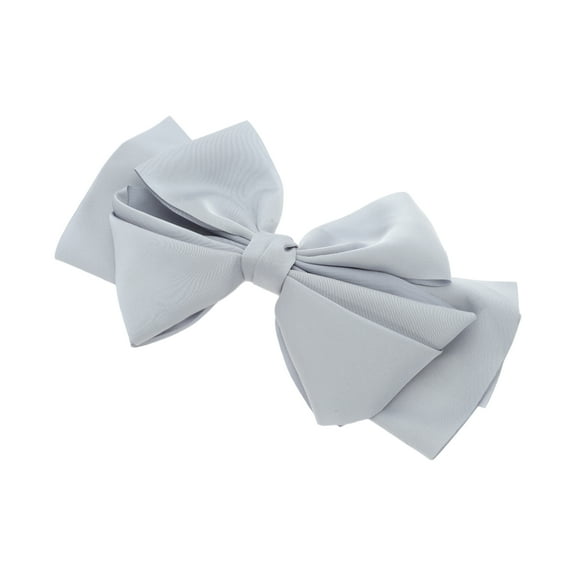 Unique Bargains 1 Pc Large Bow Ribbon French Barrette Hair Clips Hairdo Clip Gray