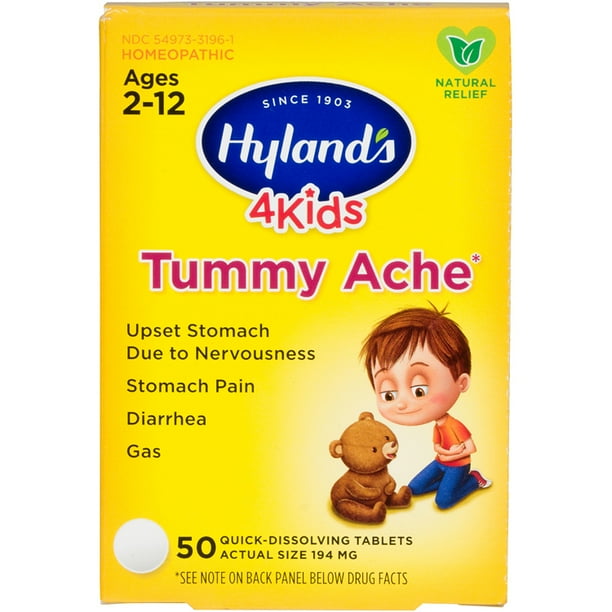 Hyland's 4 Kids Tummy Ache Tablets, Natural Relief of Upset Stomach