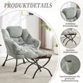 thumbnail image 4 of MOONMISS Accent Chair with Ottoman,with Armrests and Side Pockets、 Footrest for Living Room,Light Green, 4 of 6