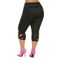 thumbnail image 3 of Keeccty Women Plus Size Elastic Slim Leg Athletics Fit Capri Pants Casual Leggings, 3 of 4