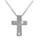 thumbnail image 1 of Collar con colgante de cruz Yuxing con Incrustaciones de diamantes de imitación brillantes plata, 1 of 5
