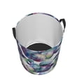 thumbnail image 5 of LNWH Laundry Basket, Green Watercolor Cactus Art Pattern Foldable Laundry Hamper with Handles Waterproof, Medium Size, 5 of 8