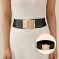 thumbnail image 2 of IQOGKRN Women's Elastic Wide Waist Belt with Buckle Stretchy Cincher for Dresses & Coats Black3 One Size, 2 of 8