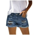 thumbnail image 3 of Jean Shorts Womens 2026 Summer Distressed Ripped Denim Shorts with Pockets, 3 of 5