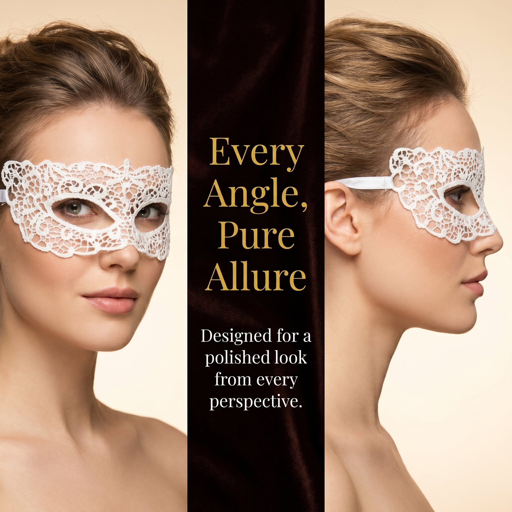 Unique Bargains 6-Pack Venetian Lace Eye Masks Set for Halloween Costume Party White 8.7" x 5.1"