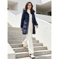 thumbnail image 4 of Wantdo Women's Plus Size Jacket Warm Winter Coat Hip-Length Winter Jacket Puffer Jacket Navy 2XL, 4 of 10