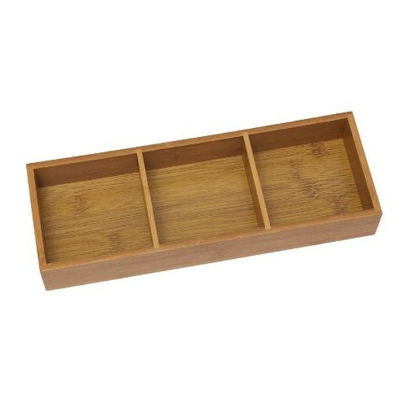 Lipper International 823 Bamboo Wood 3-Compartment Organizer Tray, 11 5/8" x 4 1/8" x 1 3/4"