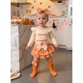 thumbnail image 4 of Loicainy Infant Baby Girl Halloween Outfit 3 6 9 12 18 Months Long Sleeve Romper Skort Headband Stockings Clothes Set, 4 of 9