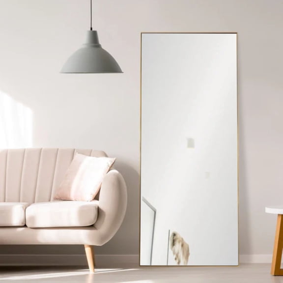 Signature Home Collection Full Length Metallic Framed Rectangular Wall Mirror - 72" - Gold Finish