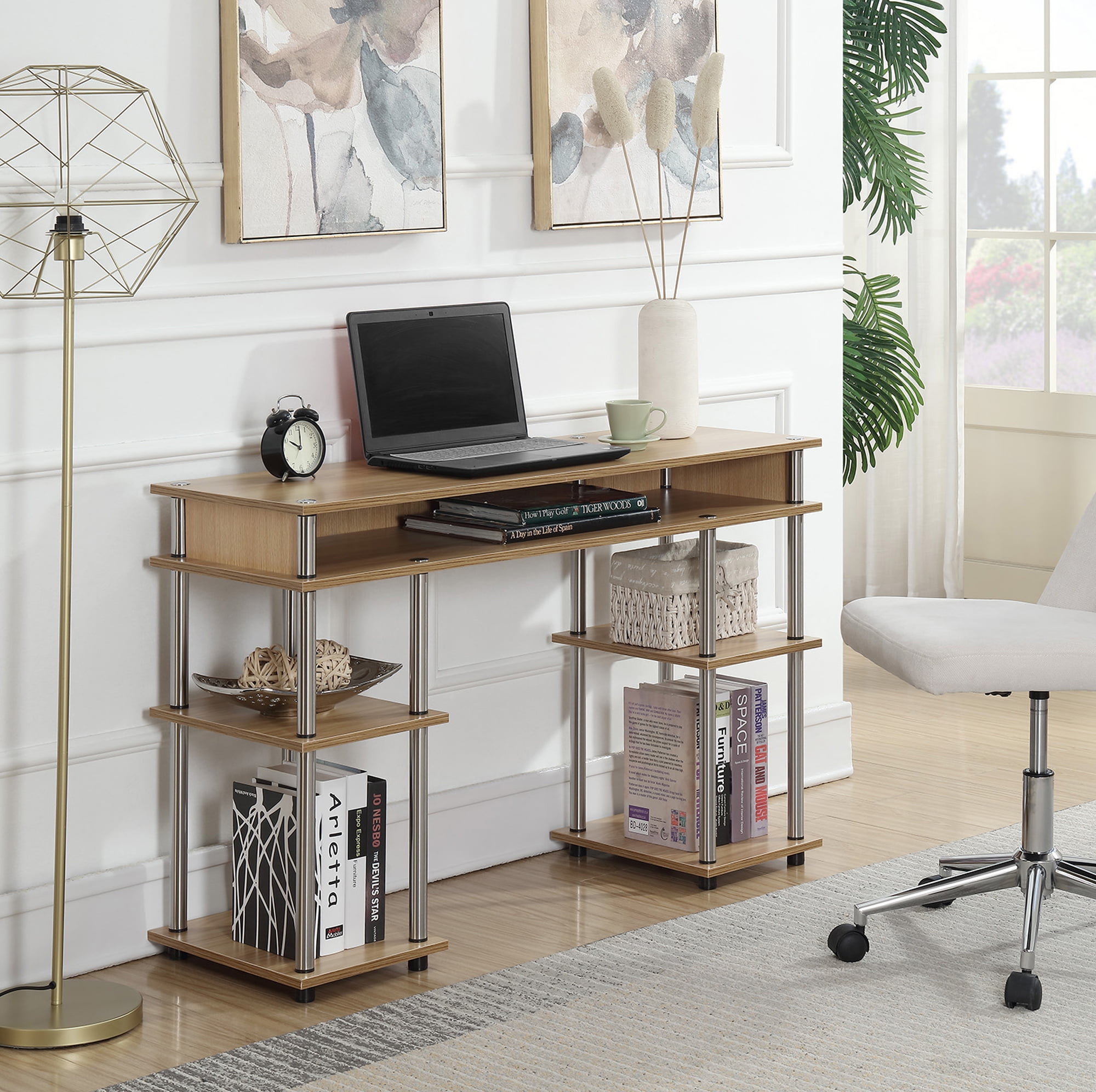 Convenience Concepts Designs2go No Tools Student Desk Light Oak