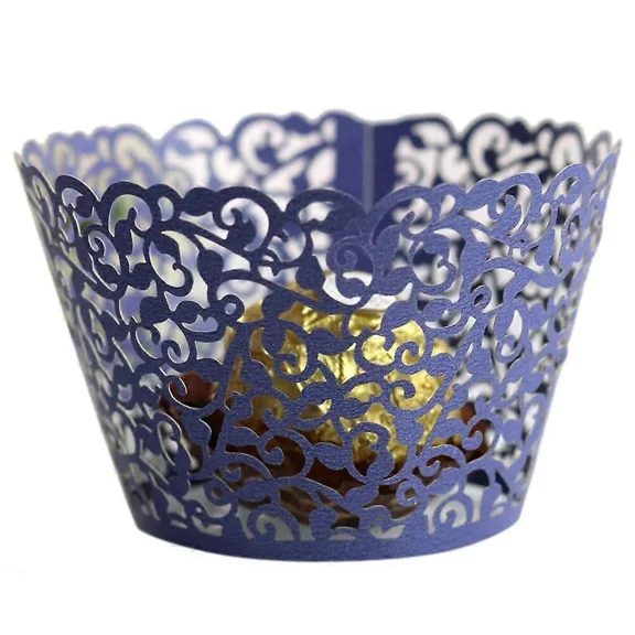 50Pcs Cupcake Wrappers Art Packaging Creative Hollow Little Vine Baking Cupcake Lace Cupcake Holders for Party Wedding Birthday Decor