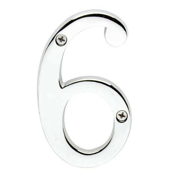 Cast Solid Brass 3 7/8" Address House Number '6' '9' Chrome | Renovator's Supply
