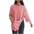thumbnail image 3 of BiZtdJrK Ofertas Relampago de Hoy Surgery Shirts for Women Tear Away 3/4 Sleeve Tops Loose Fit Side Split Hem Blouses Solid Casual Soft Tops Chemo Port Adaptive Clothing Red XL, 3 of 9