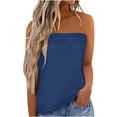 thumbnail image 2 of SROBPTY Womens Tank Tops Solid Cami Crew Neck Strapless Bandeau Shirts for Daily Wear, 2 of 4