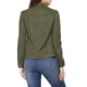 thumbnail image 3 of Chaqueta de ante sintético con cuello de solapa y bolsillos con solapa para mujer INSPIRE CHIC, tamaño 3XL, color verde militar, 3 of 7
