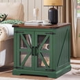 thumbnail image 2 of Joaxswe Farmhouse End Table Set of 2 for Living Room, Rustic Square Side table with Adjustable Shelf, Wood Nightstand for Bedroom, Olive Green, 2 of 7