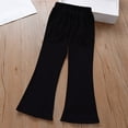 thumbnail image 4 of uublik Girls Pants 3-12 Years Flare Wide Leg Sweatpants Elastic Waist Bell Bottoms Pants for Kids Sweats Black, 4 of 4