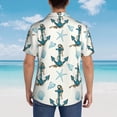 thumbnail image 4 of Susaid Anchors And Shells Print Hawaiian Shirts for Men Women,Hawaiian Summer Short-Sleeve Casual Relaxed-Fit Button-Down,Large, 4 of 7