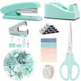 thumbnail image 1 of HLONK The Versatile 11pcs Student Stationery Set Includes a Stapler  Tape Dispenser  Pen Holder  Scissors  And Ruler  Suitable for Use in Various Settings Such As The Workplace And School, 1 of 7