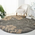 thumbnail image 2 of SAFAVIEH Florida Merrick Floral Shag Area Rug, Grey/Beige, 6'7" x 6'7" Round, 2 of 7