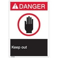 thumbnail image 1 of ANSI Z535 Rigid Plastic "Danger Keep Out" Sign, 7" x 10" (20 Units), 1 of 1