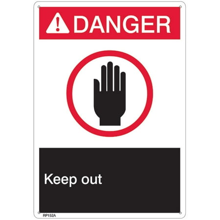 

ANSI Z535 Rigid Plastic Danger Keep Out Sign 7 x 10 (32 Units)