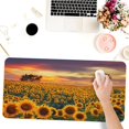 thumbnail image 6 of Desk Mat,Floral Sunflowers Extended Gaming Mouse Pad for Office Work & Game,Computer Keyboard Mouse Mat Desk Non-Slip Rubber Base Large Mousepad with Stitched Edges, 31.5x15.7inch, 6 of 6