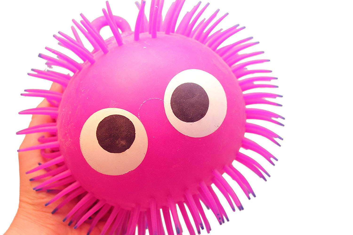 Purple Light Up Jumbo 9 Puffer Ball With Eyes Sensory Fidget And Stress Balls Ot Autism Spd