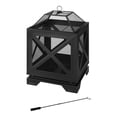 thumbnail image 2 of Hampton Bay Westbury 26 in. W x 37.8 in. H Outdoor Square Wood Burning Black Fire Pit, 2 of 4