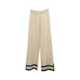 thumbnail image 3 of Nrmvnmi 2 Piece Outfits for Women Casual Dressy Knit Lounge Sets Cap Sleeve High Low Top and Elastic Waisted Wide Leg Pants Beige Free SizeMothers Day Gifts, 3 of 4
