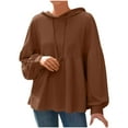 thumbnail image 6 of Womens Oversized Hoodies, Long Sleeve Pullover for Women Fall Fashion Loose Fit Solid Color Ruffle Hooded Sweatshirts, 6 of 6