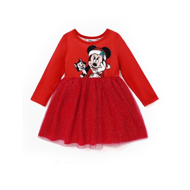 Vestido Disney Minnie Mouse A-line de manga larga de tul 2T