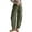 Army Green, variant on Wlynlyn Womens Cotton Linen Pants Drawstring Elastic Waist Loose Fitted Pants Ankle Length Baggy Cropped Trousers Size XL