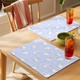 thumbnail image 4 of Easter Rabbit Placemats Set of 1, Cute White Bunny Carrots Blue Background Non-Slip Place Mats Washable Table Mats for Kitchen Dining Table Decorations Indoor/Outdoor, 4 of 9