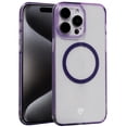 thumbnail image 2 of For Apple iPhone 15 Pro Max (6.7") Compatible with Magsafe Magnetic Circle Transparent Hybrid Slim Frame Bumper TPU Shockproof Cover ,Xpm Phone Case [ Purple ], 2 of 4