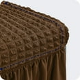 thumbnail image 5 of Subrtex Elegant Ruffle Skirt 4-Piece Polyester Jacquard Dining Chair Slipcovers, Chocolate, 5 of 5