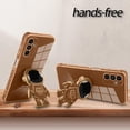 thumbnail image 4 of for Samsung Galaxy A13 5G Case Astronaut Plating Electroplate Luxury Elegant Case Camera Protector Kickstand Shockproof Protective Corner Back Cover Galaxy A13 5G Case -Brown, 4 of 11