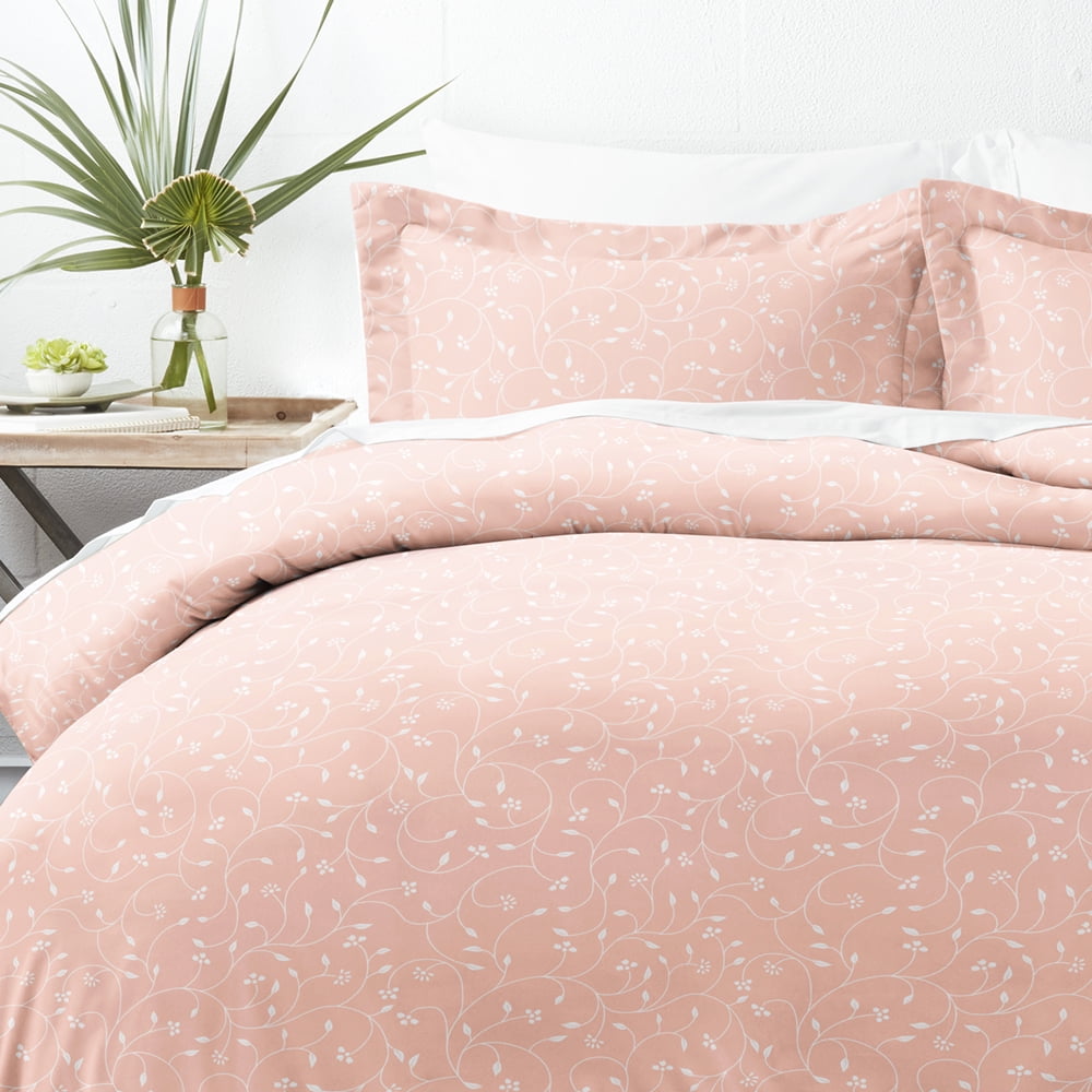 Noble Linens Pink Pink Buds Pattern 2-Piece Duvet Cover Set, Twin/TwinXL