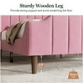 thumbnail image 4 of Amolife Queen Size Upholstered Platform Bed Frame with Curved Velvet Wingback Headboard, Pink, 4 of 6