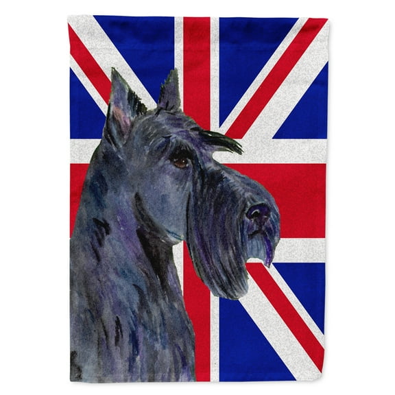 Scottish Terrier with English Union Jack British Flag Garden Flag