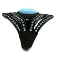 thumbnail image 4 of TK2482 - IP Black(Ion Plating) Stainless Steel Ring with Synthetic Turquoise in Sea Blue Size 10, 4 of 4