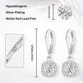 thumbnail image 4 of Alexcraft Cubic Zirconia Drop Leverback Earrings, Sterling Silver 14K Gold Plated Simulated Diamond Dangle Earrings for Women Hypoallergenic, 4 of 6