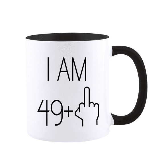 Funnil 50th Birthday Gifts Ceramic Coffee Mugs for Dad Mom Dishwasher Microwave Safe Black 11oz