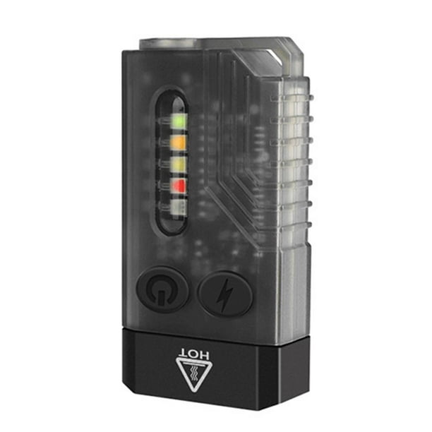 Mini linternas EDC 1000LM UV luz alarma zumbador antorcha (transparente) negro