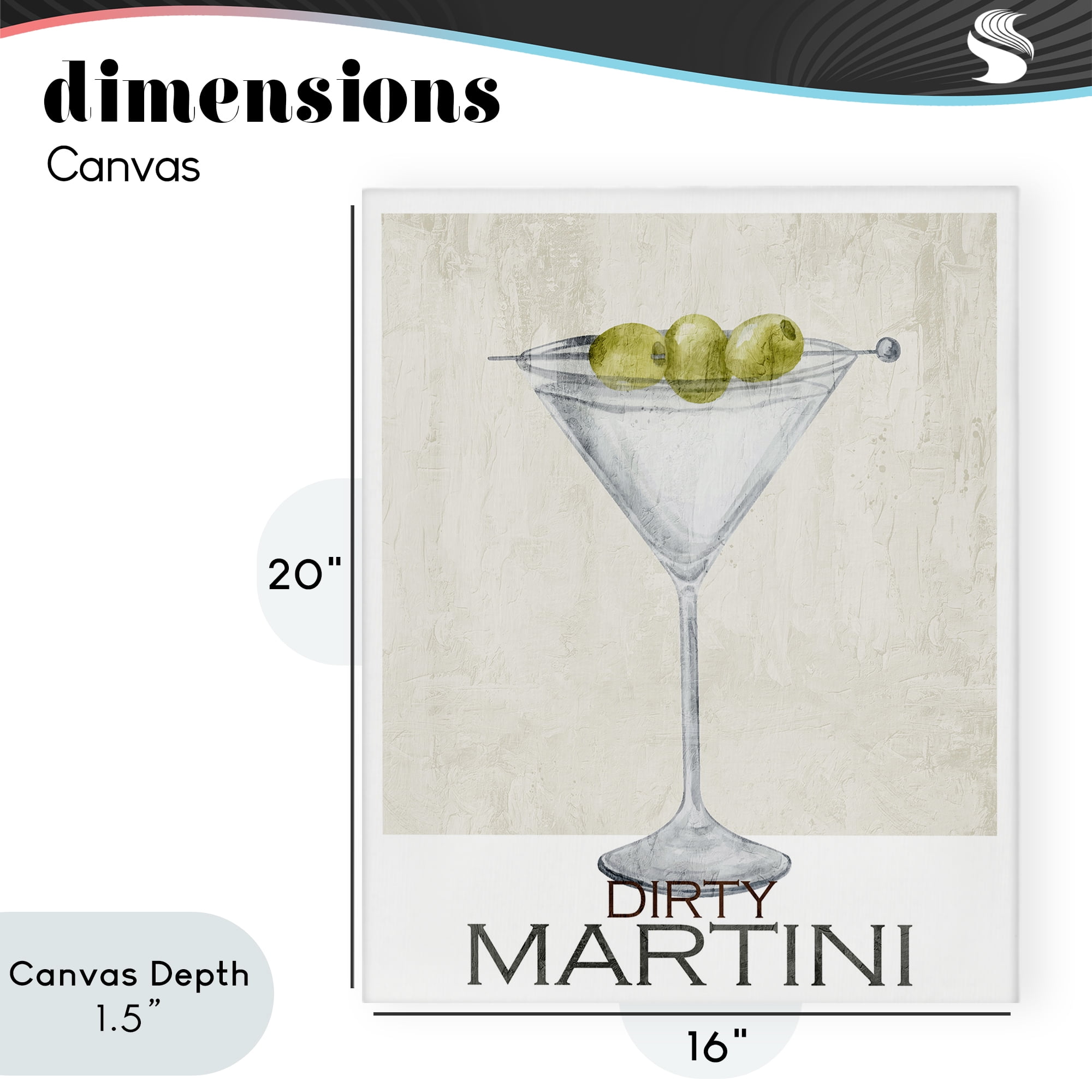 Stupell Industries Dirty Martini Olives Canvas Wall Art, design by Kim Allen
