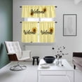 thumbnail image 5 of Welcome Sunflower Kitchen Curtains Valances and Tiers Set of 3 Yellow White Plaid Summer Style Tier Curtains and Valance with Rod Pocket for Small Windows, 27.5"x36", 5 of 9