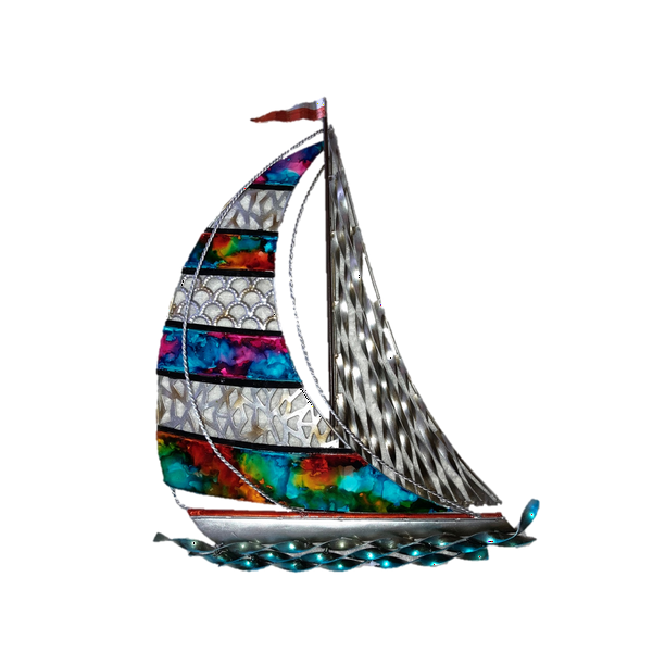 Nautical Decor Sailboat Coastal Decor Large Multi Colored Metal Wall Decor By Merchants Of Apollo Walmart Com Walmart Com