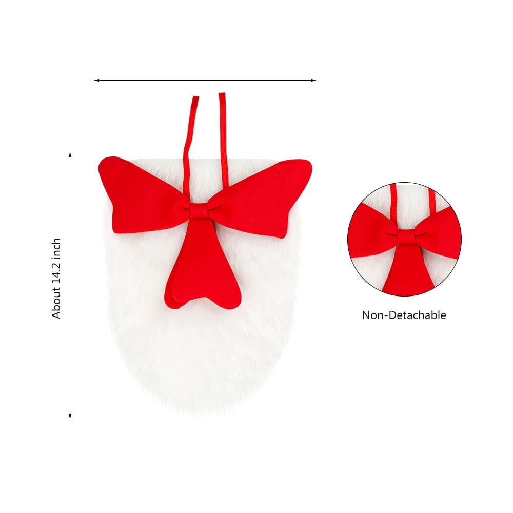 Red Striped Hat White Gloves White Furry Cloth Red Bow 3  display picture 1