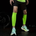 thumbnail image 3 of Couver Unisex Stretch Leg Sleeves, Footless Calf Sleeves for Sports and Everyday Wear, Neon Green, Small, 2 Pairs, 3 of 8
